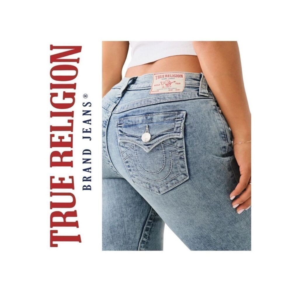 True Religion Halle Flap Pocket Skinny Fit 100% Cotton Jeans